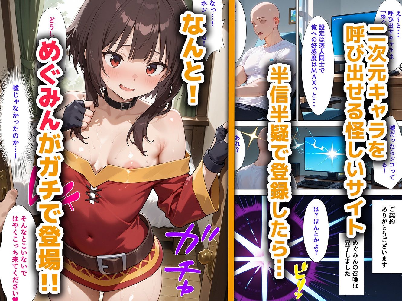 好きな二次元キャラを呼び出して好きにエッチできる裏サイト めぐみん編のサンプル画像1